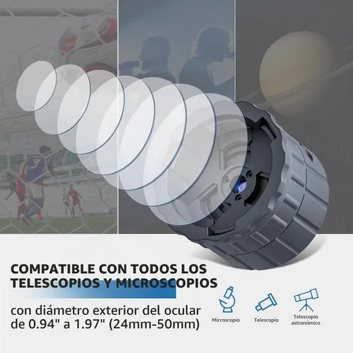 Vista 2 de Cámara ocular con telescopio WiFi para telescopios de observación, ocular electrónico, grabación de video de 32 GB, cámara ocular digital
