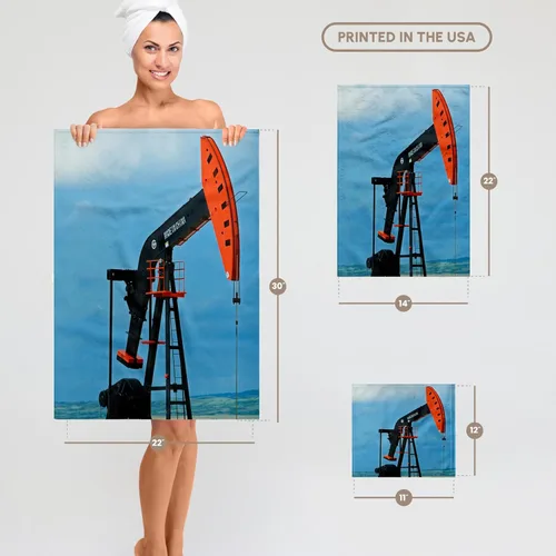 Vista 6 de 3dRose Canada, Saskatchewan, Carlyle. Oil Well Pump in Field. 15x22 Hand Towel