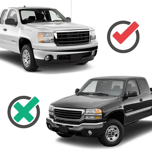 Vista 4 de Par de ensamble de faros Reinko compatible con GMC Sierra 1500 2007-2013/Sierra 2500HD 3500HD 2007-2014, carcasa de lámpara de repuesto cromada