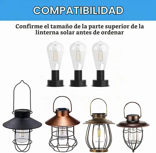 Vista 3 de Piezas de repuesto para luz solar, accesorios de repuesto impermeables para linternas de exterior (2.76 pulgadas con bombilla, 1 unidad)