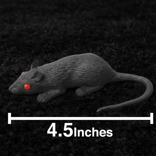 Vista 2 de Ratón de goma Rata de goma realista Ratón falso Ratas de broma Ratones de apoyo Regalos de mordaza de ratones Accesorios de animales