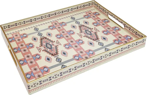 Vista 13 de Spsyrine - Bandeja de servir con asas, bandeja decorativa de plástico para mesa de café, sala de estar, decoración del hogar, 3040B