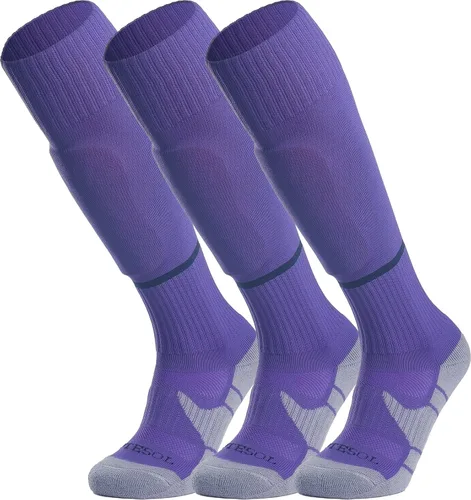 Vista 30 de APTESOL - Calcetas de fútbol hasta la rodilla (paquetes de 1/3/5) Calcetas acojinadas para niños, jóvenes, adultos, para equipos deportivos OTC