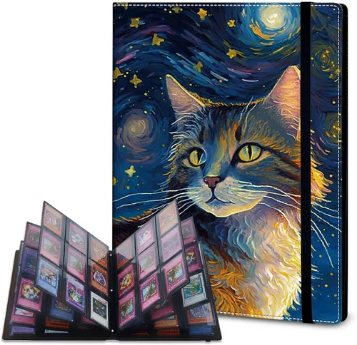 Vista 9 de Rossy Carpeta de tarjetas con 4 bolsillos, carpeta de tarjetas intercambiables, álbum de colección de tarjetas, para 160 tarjetas de carga lateral