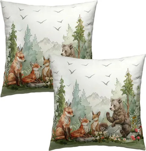 Vista 281 de Giwawa Juego de 2 fundas de almohada decorativas con diseño floral de girasol de 16 x 16 pulgadas, fundas de cojín decorativas para el hogar, sofá