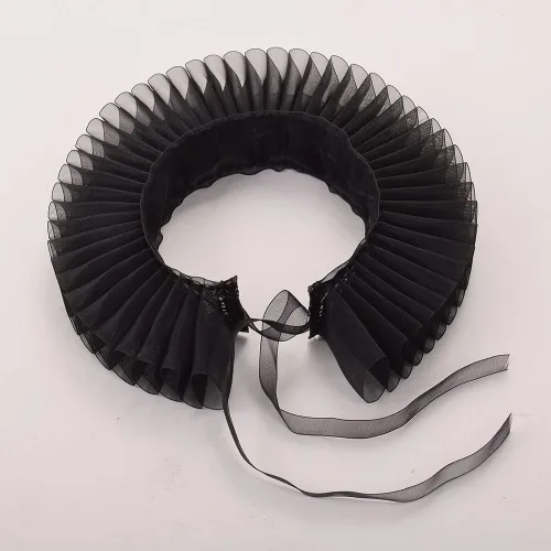 Vista 4 de GRACEART Elizabethan Dickens Ruff Cuello Payaso Collar Elizabeth Muñeca Ruffs Ruffle Cuff Bandas