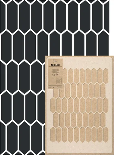 Vista 16 de NAKLEO Plantilla de pintura de pared de tamaño grande, 23.2 x 37.4 pulgadas, plantilla hexagonal de plástico reutilizable, papel tapiz