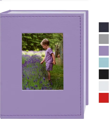 Vista 24 de Álbum de fotos pequeño de 4 x 6 pulgadas, 100 bolsillos con espacio de escritura, cubierta de cuero, libro de fotos con capacidad para fotos de 4 x