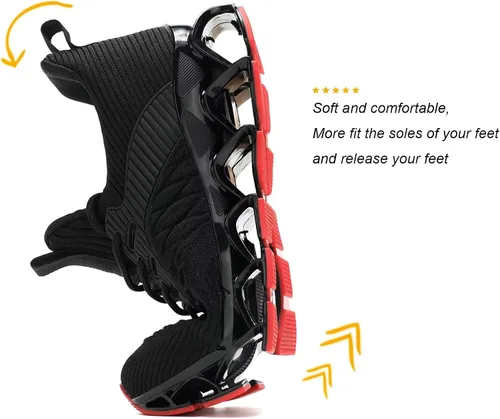 Vista 4 de Wrezatro Zapatos deportivos para mujer, sin cordones, para correr, tenis Blade tenis, informales, cómodos, antideslizantes, para el trabajo