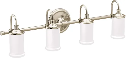 Vista 10 de Moen YB6461ORB Belfield - Accesorio de tocador de baño de doble montaje con 1 luz con vidrio esmerilado, bronce aceitado