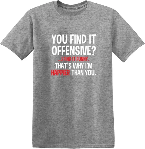 Vista 20 de Feelin Good Tees You Find It Offensive? - Camiseta divertida con texto en inglés "I Find It Funny Sarcastic Witty" Negro