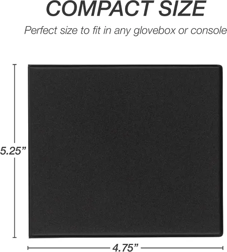 Vista 3 de Samsill Paquete de 2 soportes para registro y seguro de automóvil, organizador negro de 5.25 x 4.75 pulgadas, perfecto para múltiples vehículos