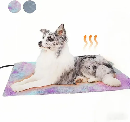 Vista 10 de Almohadilla térmica para gatos, cama eléctrica impermeable para gatos para interiores con cable resistente a los masticables, funda suave lavable