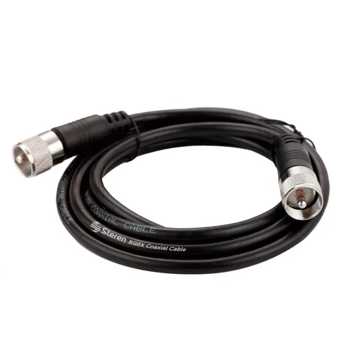 Vista 9 de STEREN Cable coaxial RG8X de 6 pies, cable coaxial CB con conectores UHF PL259, macho a macho de baja pérdida de 50 ohmios para radio HAM, LMR400