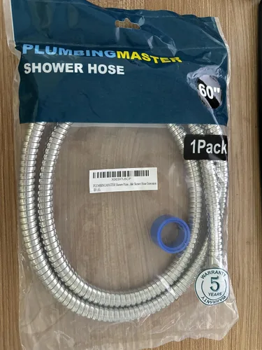 Vista 7 de Manguera de ducha de 60 pulgadas de acero inoxidable de mano de repuesto con tuerca de latón, extensión de manguera de ducha flexible larga