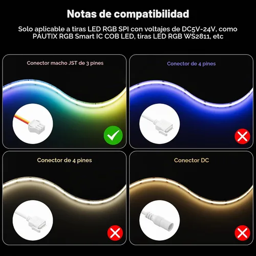 Vista 2 de PAUTIX Bluetooth Music Pixel Smart LED Controller SP668E, para WS2811 WS2812 SM16703 direccionable color de ensueño LED tira de píxeles luz DC5V-24V
