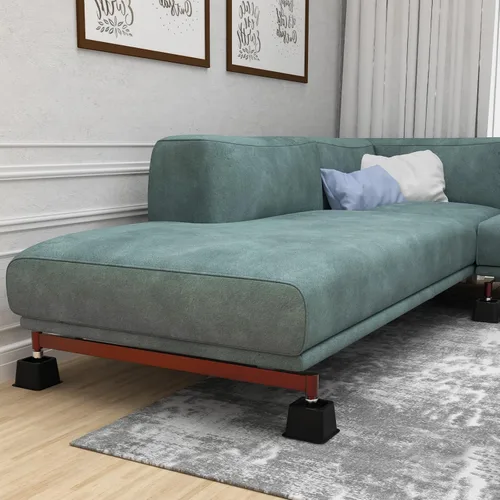 Vista 3 de Elevador de cama de 3 pulgadas, elevador de marco de cama resistente de 3000 libras para levantar cama, sofá, muebles de dormitorio, 6 piezas