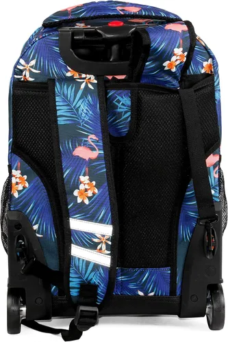 Vista 3 de J World New York Mochila rodante Sunrise. Bolsa con ruedas, Nuevo Flamingo, 18", Mochila con ruedas Sunrise. Bolsa de ruedas con ruedas