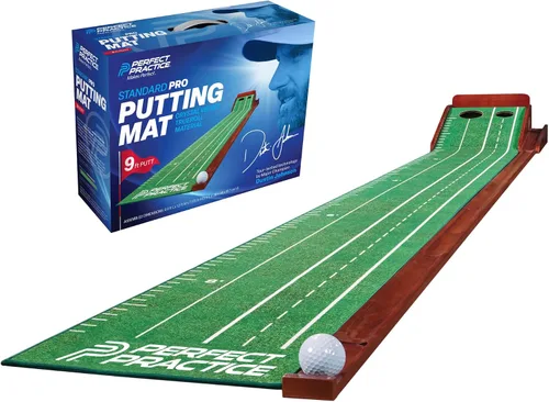 Vista 10 de Perfect Practice Putting Mat & Golf Chipping Net - Indoor Golf Training Aid Indoor putting green and chip shot practice, crystal velvet turf