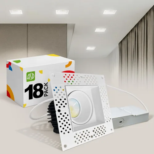 Vista 13 de ASD Sin moldura de 2 pulgadas de luces LED empotradas, 8W 120V redondas para uso comercial, luces regulables sin lata para techo con caja