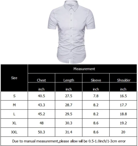 Vista 6 de Camisas de vestir de manga corta para hombre, camisas casuales de algodón con botones