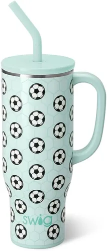 Vista 19 de Swig Life - Taza Mega de 40 onzas, Taza de 40 oz con asa, apta para vasos, apta para lavavajillas, taza aislada extra grande, acero inoxidable