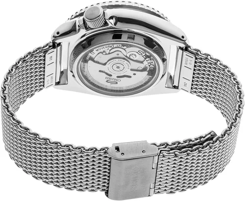 Vista 2 de SEIKO 5 Sports SRPE75 - Correa de malla de acero inoxidable para hombre, 24 joyas, fecha de día, reloj automático