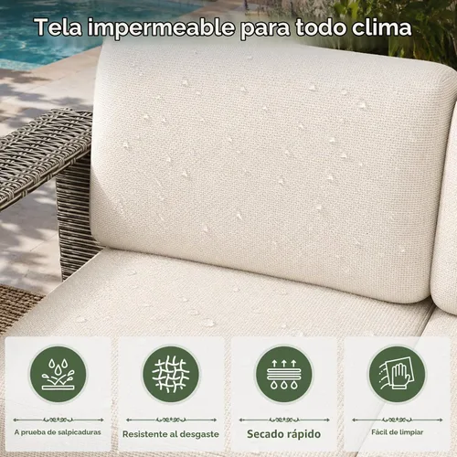 Vista 8 de Aoxun Juego de muebles de patio con cojines de 10 pulgadas de grosor