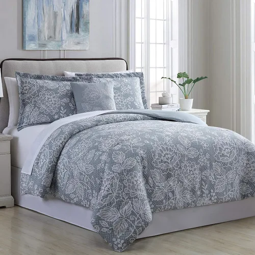 Vista 9 de Modern Threads - Juego de edredón de la colección Granada - Microfibra reversible - Elegante juego de cama estampado - Incluye edredón, sábanas