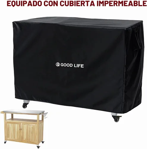 Vista 8 de GDLF Gabinete de almacenamiento al aire libre, mesa de parrilla de madera Marrón