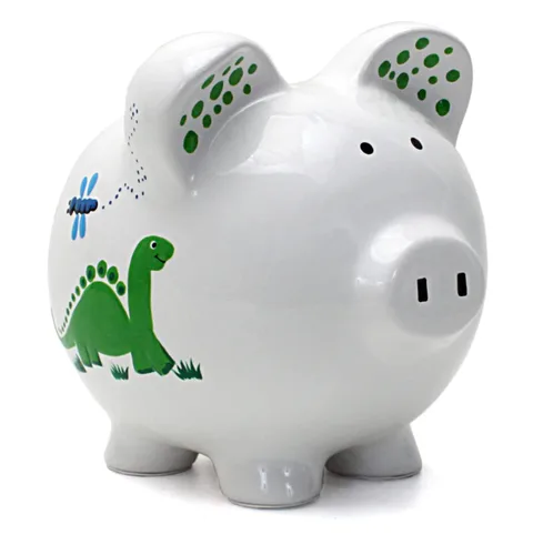 Vista 12 de Child to Cherish Cerdito de cerámica para niños, avión de papel