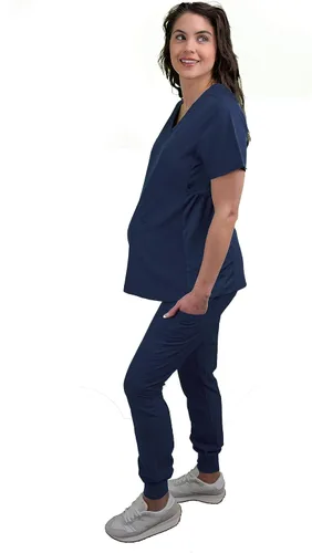Vista 6 de Camiseta médica de enfermería médica con cuello en V para mujer GT Performance