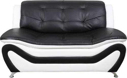 Vista 4 de Beverly Fine Furniture Juego de sofá moderno Aldo de 3 piezas, negro/blanco
