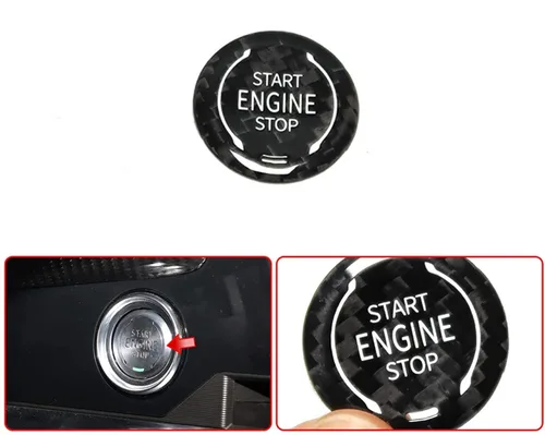 Vista 9 de Botón de arranque de fibra de carbono compatible con Corvette C8 2020 2021 2022 2023 2024 2025 2026 (negro)