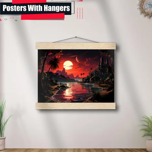 Vista 3 de Neon Sunset Vibes Florida Synthwave Sunset Framed poster Print, Retro Miami Style Wall Art, Wall Art, Home Decor