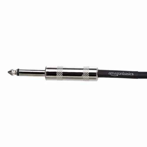 Vista 3 de Amazon Basics TS - Cable recto para instrumentos de 1/4 de pulgada para guitarra eléctrica, bajo y teclado con blindaje antiruido, 10 pies