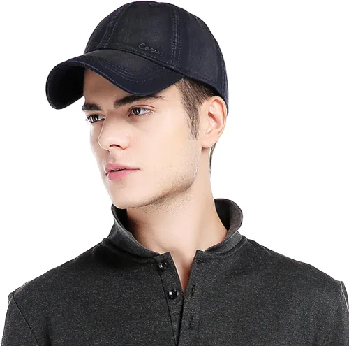 Vista 2 de CACUSS Gorra de béisbol clásica de algodón para hombre con cierre de hebilla ajustable gorra de golf