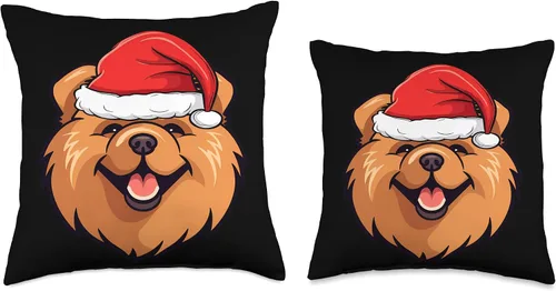 Vista 3 de Chow Chow Christmas Gifts by J Chow - Almohada navideña para cachorros, 16 x 16 pulgadas, multicolor