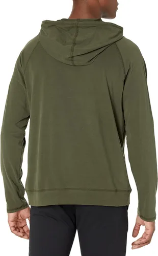Vista 2 de Karl Lagerfeld Paris Sudadera con capucha raglán suave y lisa para hombre