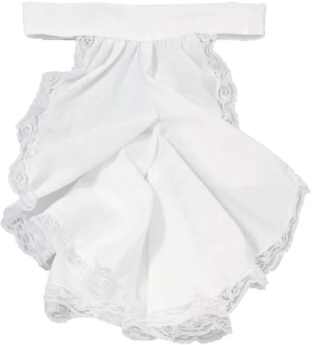 Vista 2 de Conjunto de disfraz de vampiro victoriano de Jabot & Cuff de encaje colonial, color blanco