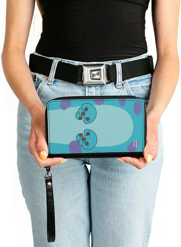 Vista 3 de Buckle-Down Cartera rectangular con cremallera de poliuretano para mujer, 7.5 x 4.5 pulgadas, Monsters Inc., Buckle-down Cartera rectangular