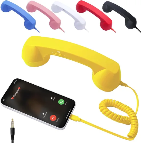 Vista 16 de Teléfono retro 2026, nuevo receptor de teléfono celular con micrófono y altavoz, teléfono retro vintage con cable, estilo teléfono fijo receptor