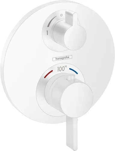 Vista 6 de hansgrohe Ecostat S 15757341 - Moderna válvula de ducha termostática con control de temperatura en cromo negro cepillado