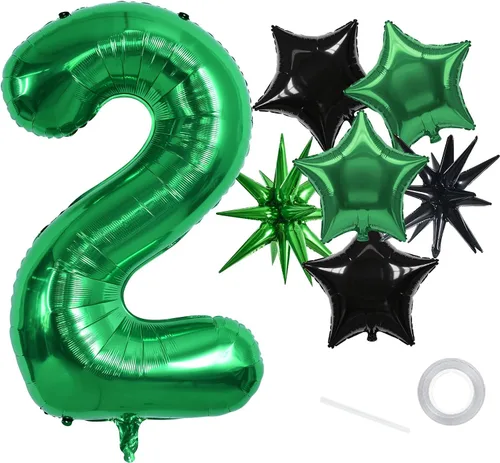 Vista 40 de Globos de números grandes, negros, de 40 pulgadas