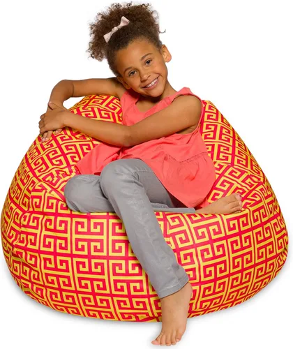 Vista 7 de Posh Beanbags - Sillón puff XL, 48 pulgadas, tela de lona para colorear - Mundo divertido Azul Rey Sólido