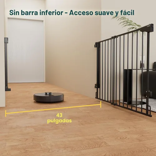 Vista 2 de Cumbor 29.2–43" Puerta de bebé para escaleras, de montaje en pared (se requiere taladrar), puerta para perros expandible sin barra inferior, puerta