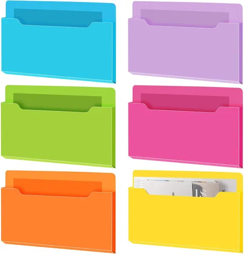 Vista 33 de Fuutreo Organizador magnético de archivos de pared, 6 unidades, soporte magnético para archivos de pared, frigorífico, revistas, papel para cartas
