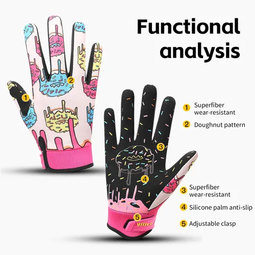 Vista 2 de Guantes de ciclismo de dedo completo para hombres y mujeres, guantes de ciclismo ajustables para actividades al aire libre, ciclismo de montaña