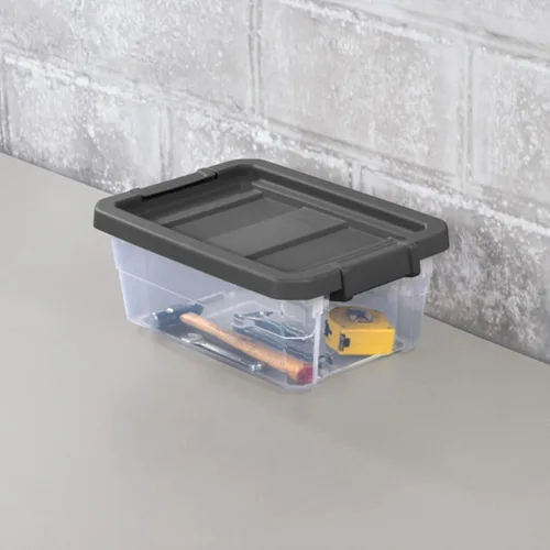Vista 5 de Sterilite - Caja apilable modular con tapa de cierre, 16 cuartos de galón, paquete de 6 Contenedores de almacenamiento de plástico transparente