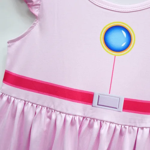 Vista 6 de MEDSAMAAN Vestido de melocotón para niñas, trajes de cosplay para niñas de 4 a 10 años